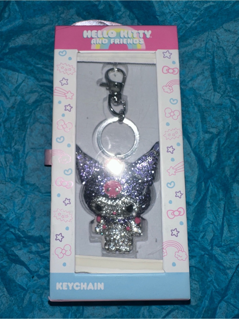 New Kuromi Pave 3D Bling Keychain